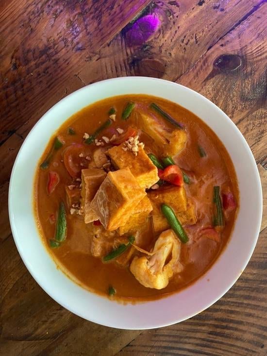 Lunch Panang Curry Salmon.