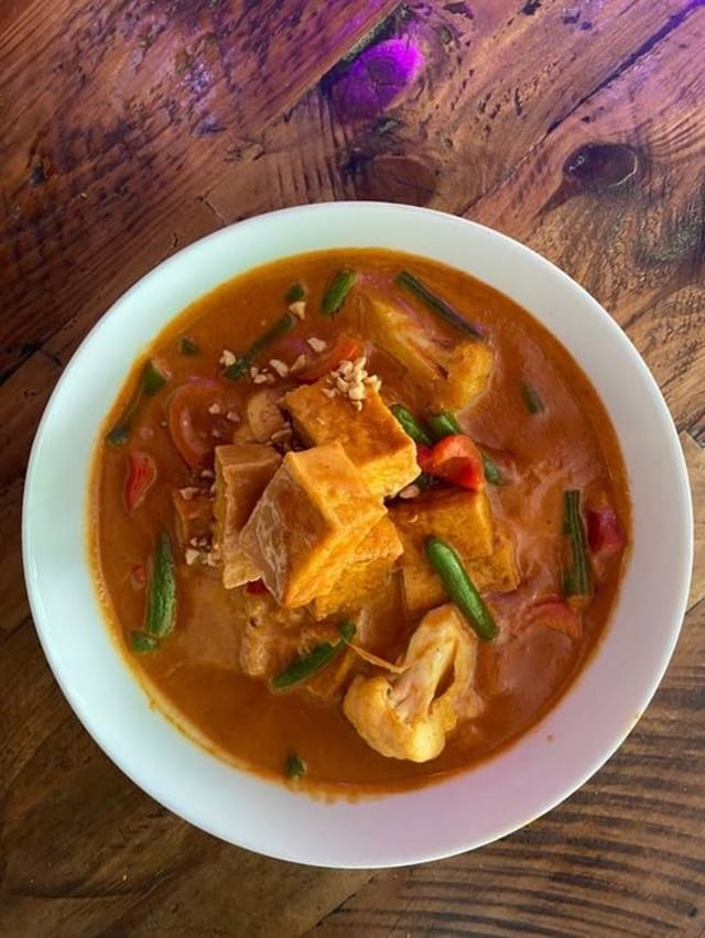 Lunch Panang Curry Salmon.